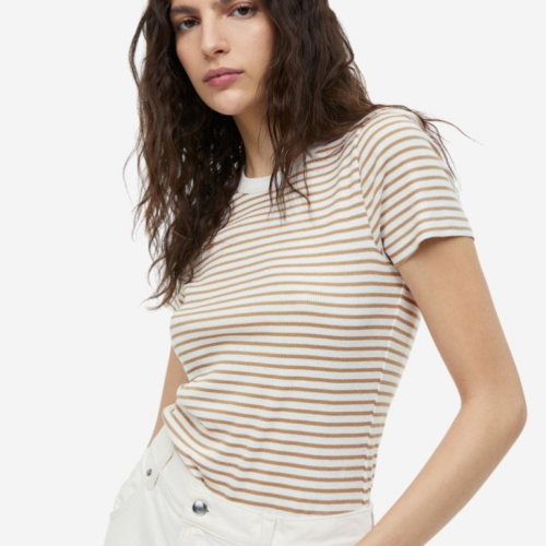 Ribbed modal T-shirt